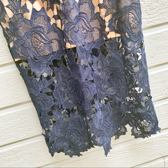 🚩SOLD🚩 Just Me | Larissa Navy Blue Lace Dress - Picture 6 of 8